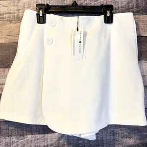 NWT Tommy Hilfiger White Wrap Skort Button Details XL Preppy Coastal Minimalist